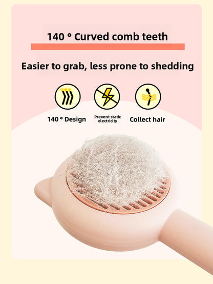One-Click Hair Removal Comb for Cats Dogs Knot-Free Massage Tool