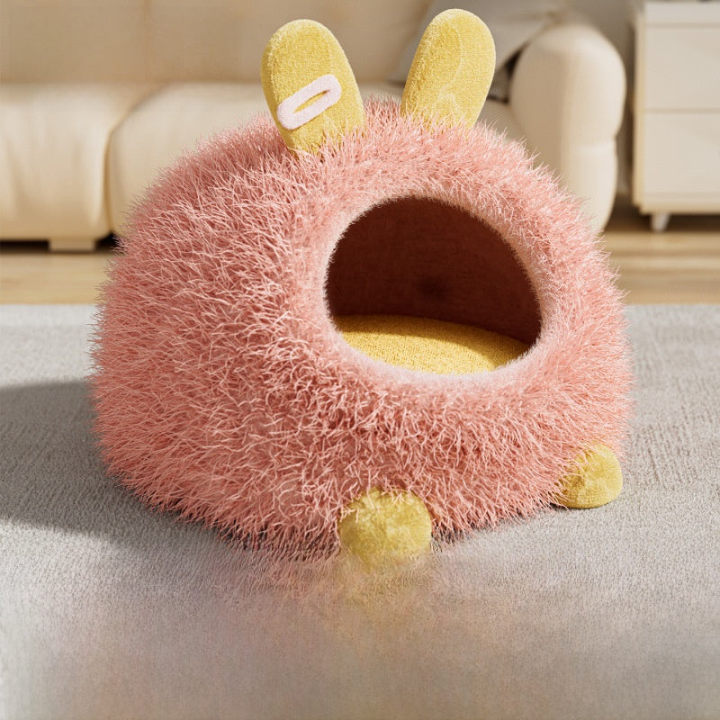 Cat House Winter Thickened Enclosed Safe Winter Warm Cold-Proof Tent House Sleeping Bag for Kittens and Small Dogs