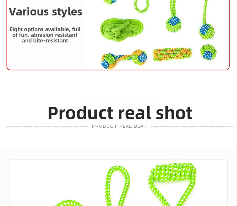 Cotton Rope Dog Toy Set Durable Chew Pet Training Combination