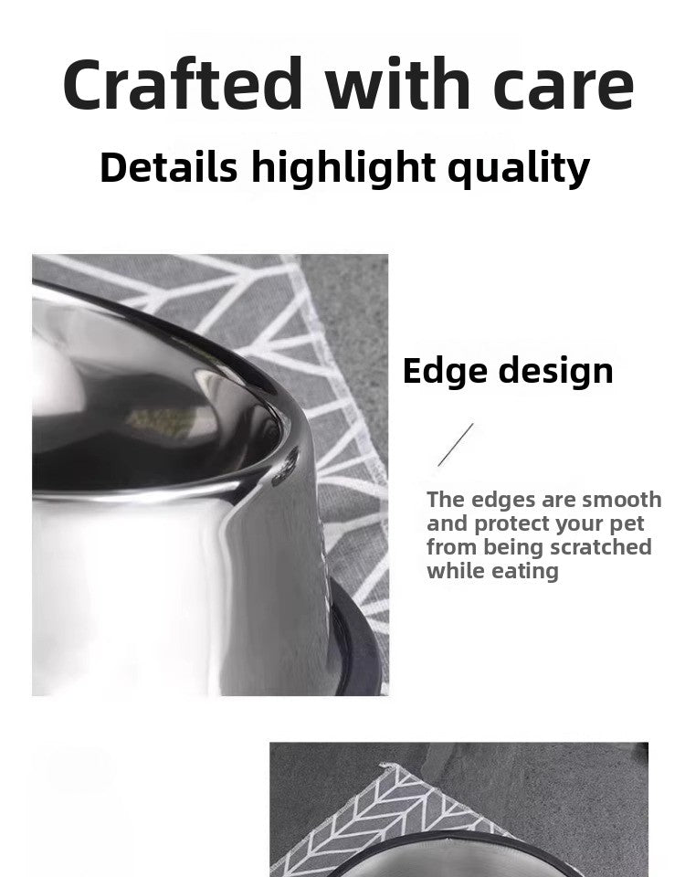 Stainless Steel Anti-Spill Dog Food Bowl Extra Large Non-Slip Rice Dish