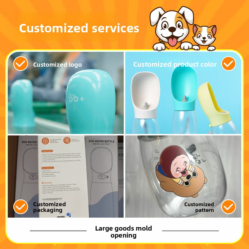 Portable Pet Water Bottle for Dogs and Cats Leak Proof Outdoor Travel Water Dispenser with Foldable Bowl