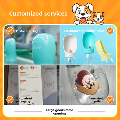 Portable Pet Water Bottle for Dogs and Cats Leak Proof Outdoor Travel Water Dispenser with Foldable Bowl