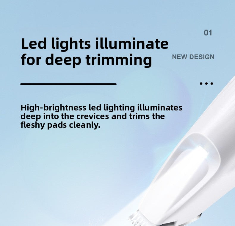 LED Light Pet Hair Trimmer Dog Cat Paw Hair Trimmer Paw Sole Hair Clipper Dog Hair Clipper