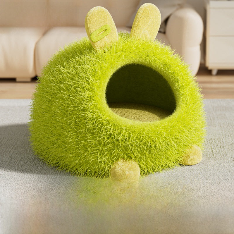 Cat House Winter Thickened Enclosed Safe Winter Warm Cold-Proof Tent House Sleeping Bag for Kittens and Small Dogs