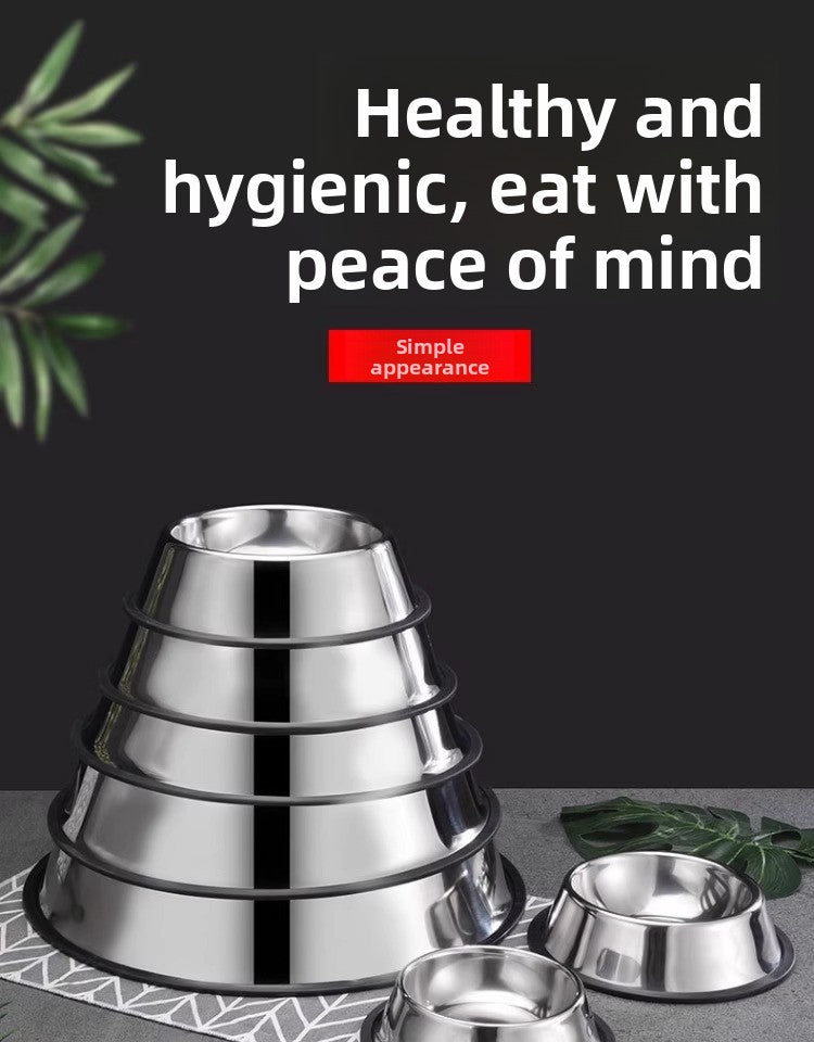 Stainless Steel Anti-Spill Dog Food Bowl Extra Large Non-Slip Rice Dish