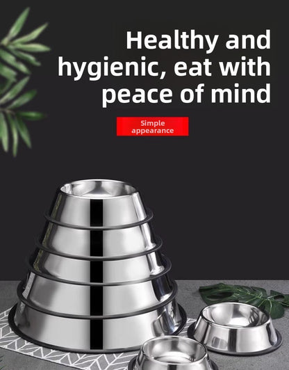 Stainless Steel Anti-Spill Dog Food Bowl Extra Large Non-Slip Rice Dish