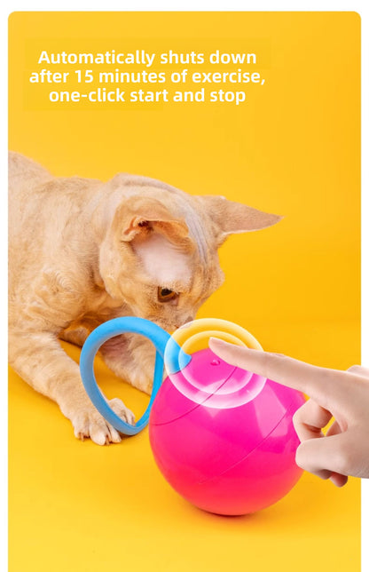 Automatic Electric Cat Toy with Irregular Sliding Magic Spinning Ball for Self-Entertainment