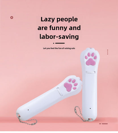 Cross-Border Pet Toy Laser Cat Teaser Creative Cat's Paw Six-in-One Projection Charging Funny Cat Pen