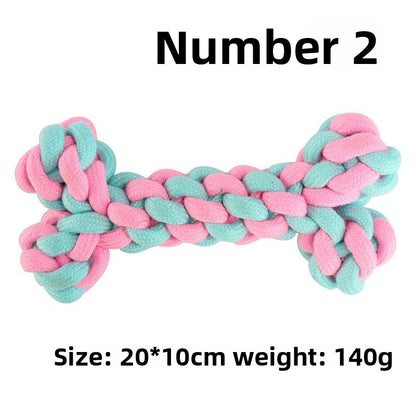 Pink Blue Combination Pet Cotton Rope Knot Toy for Tough Chewing Dogs