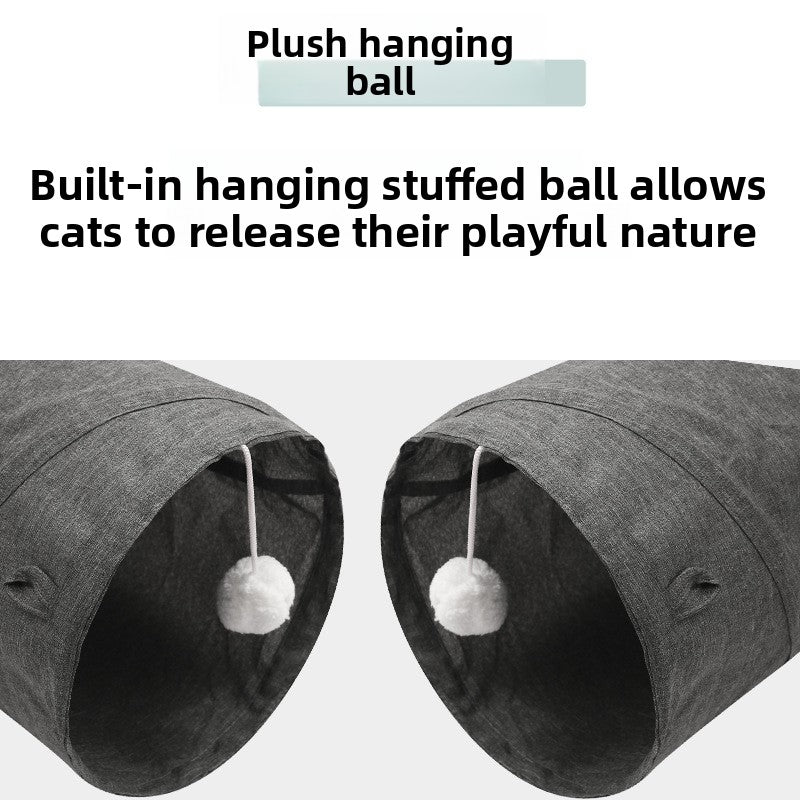 Hot-Selling New Four-Hole Three-Way Curved Foldable Scratch-Resistant Cat Tunnel Pet Toy