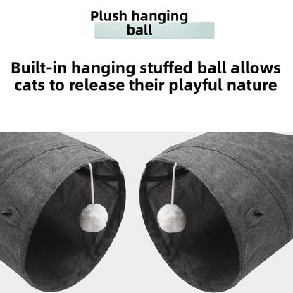 Hot-Selling New Four-Hole Three-Way Curved Foldable Scratch-Resistant Cat Tunnel Pet Toy