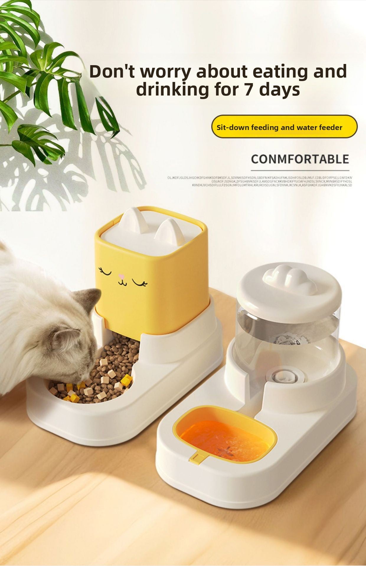 Fully Automatic Cat Drinking Device Combined with Food Feeder for Pets Cats Dogs