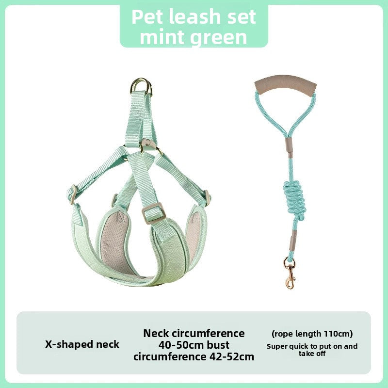 Dog Walking Vest Style Harness Leash for Small Medium Teddy Pomeranian Bichon