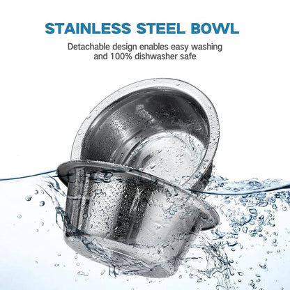 Sturdy Adjustable Height Angle Pet Feeder 750ml Stainless Bowl