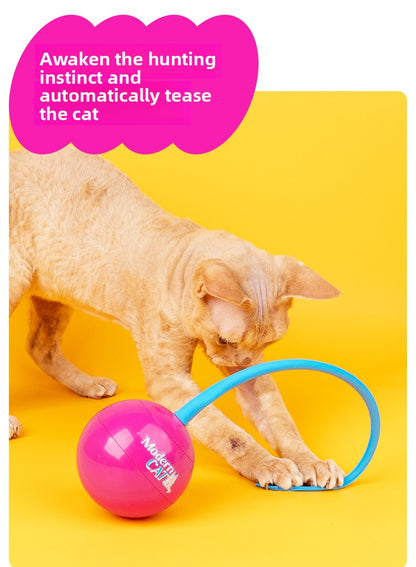 Automatic Electric Cat Toy with Irregular Sliding Magic Spinning Ball for Self-Entertainment