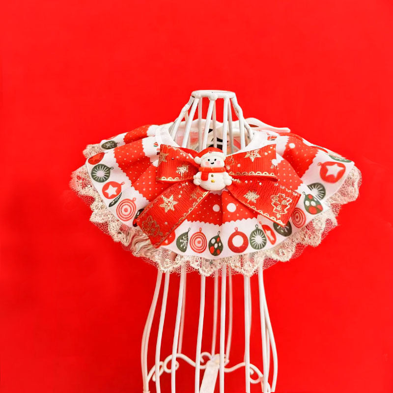 Christmas Special Pet Saliva Towel Scarf for Dogs Cats Festive Triangular Bib Decor