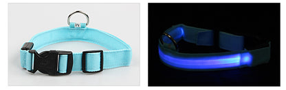 LED Dog Collar Glowing Light Up Pet Collar with Mesh Belt Adjustable Reflective Safety Collar for Large Medium Small Dogs