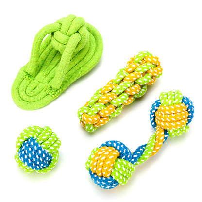 Cotton Rope Dog Toy Set Durable Chew Pet Training Combination