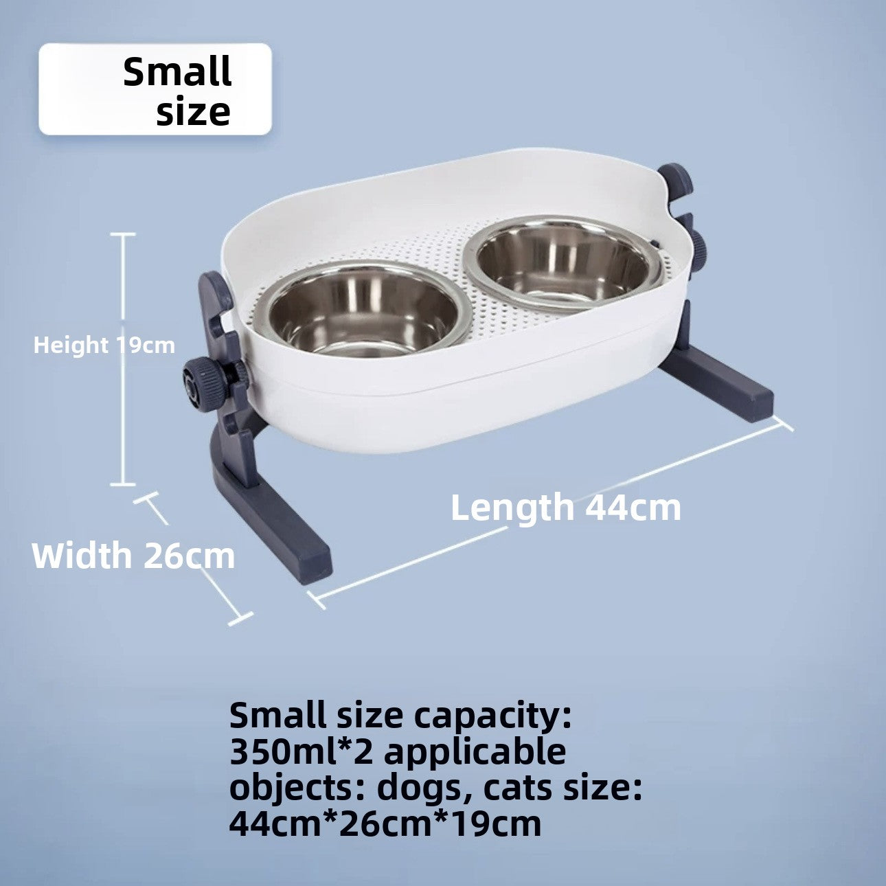 Adjustable Angle Heightening Stainless Steel Pet Bowl Cat Dog Double Feeding Drinking Basin
