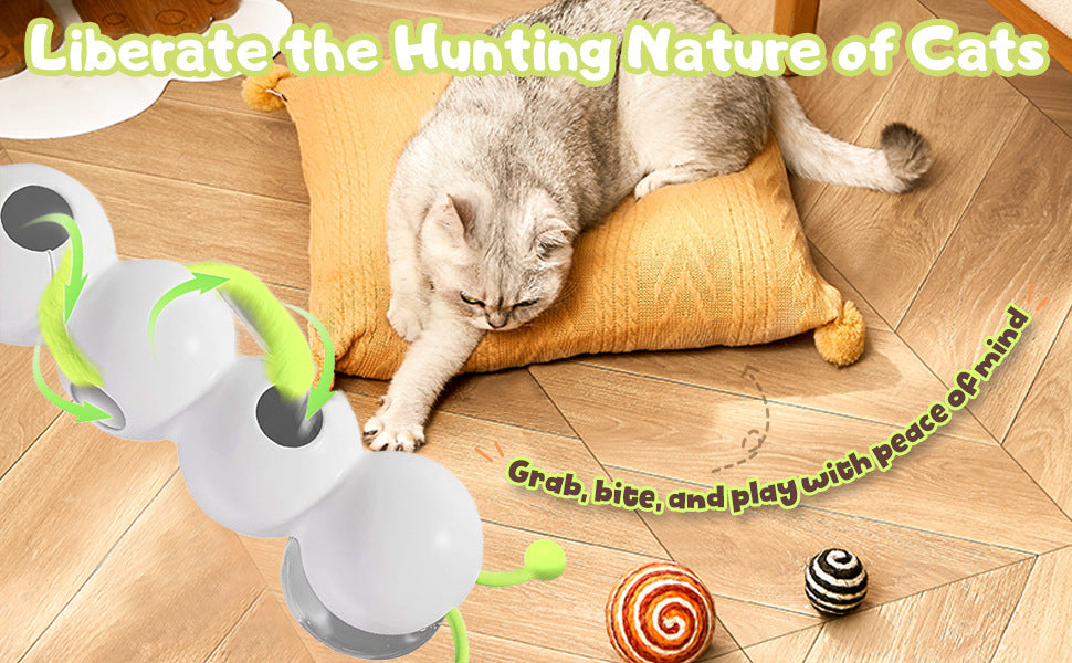 Smart Electric Caterpillar Teasing Light-Sensitive Cat Whack-A-Mole Toy