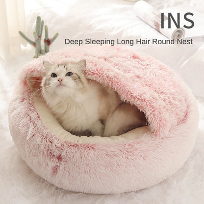 Pet plush nest dog warm half pack cat nest deep sleep plush cat nest