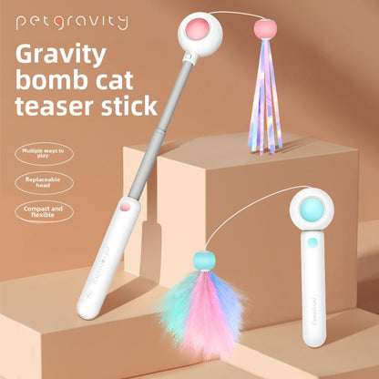 Pet Interactive Cat Wand with Replaceable Fairy Feather Bell