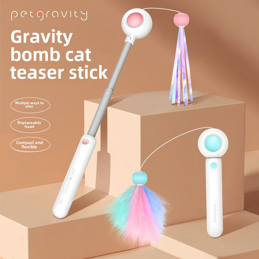 Pet Interactive Cat Wand with Replaceable Fairy Feather Bell