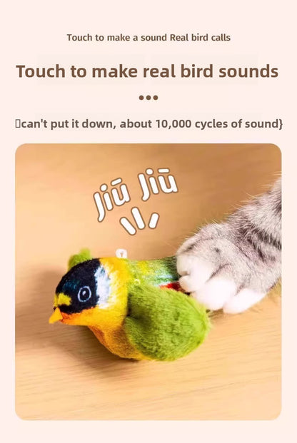Simulation Bird Sound Cat Toy SelfEntertainment Teaser Wand for EnergyBurning Kitten