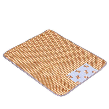 Cooling Mat Pet Bed Mat for All Seasons Rattan Teddy Cat Dog Summer Use
