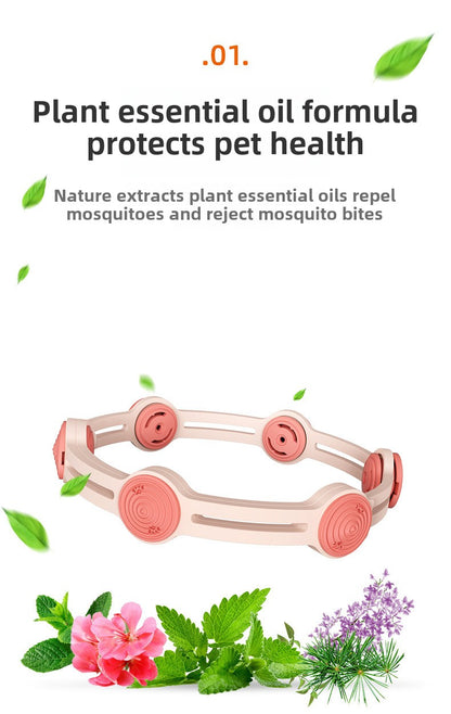 Adjustable Pet Flea Collar with Plant Extracts for Small to Medium Dogs and Cats