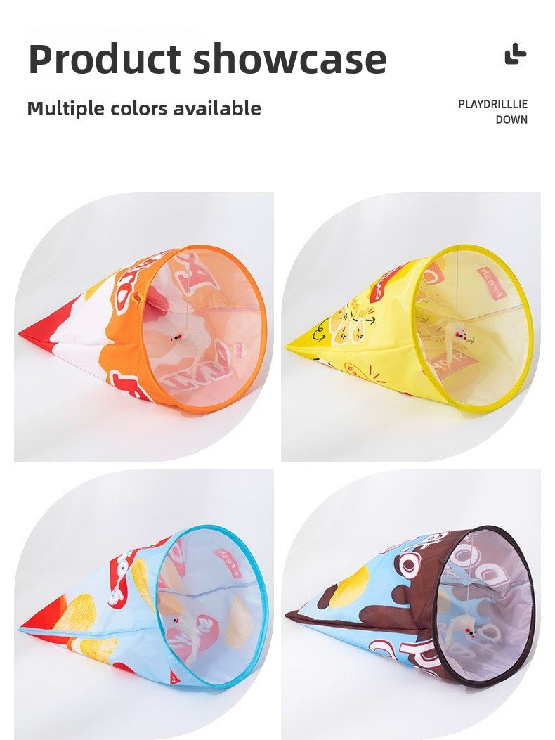 Drill Bag Cat Toy Combo Self Fun Foldable Tunnel Chew Ball Teasing Wand