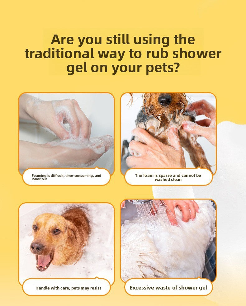 Professional Pet Bath Foam Maker Machine Automatic Foamer for Dogs Cats with Adjustable Dilution Bottle and Cute Yellow Duck Design