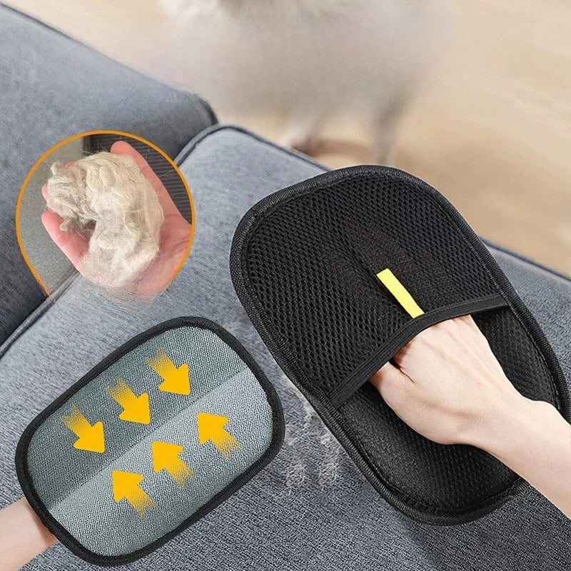 Pet Hair Removal Glove Cat Hair Remover Cat Hair Removal Tool Pet Grooming Brush Hair Sticky Roller Dog Double-Sided Brush