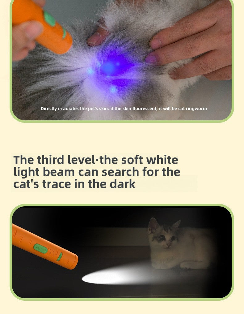 Carrot Laser Cat Teaser Infrared Laser Light Cat Teaser Feather Bell Pet Supplies