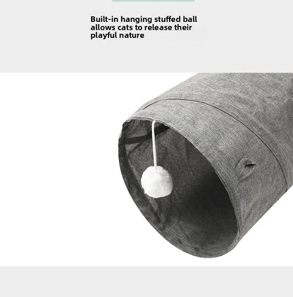 Hot-Selling New Four-Hole Three-Way Curved Foldable Scratch-Resistant Cat Tunnel Pet Toy