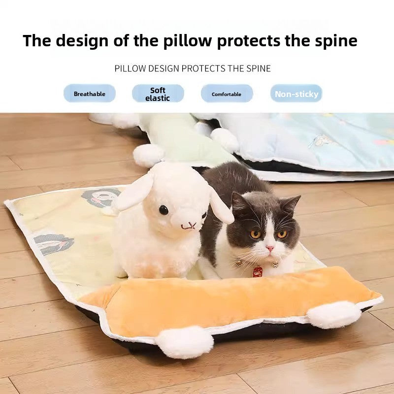 Dog Cat Summer Ice Silk Cooling Mat Pet Bed All Seasons for Small Medium Pets