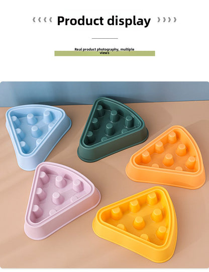Interactive Puzzle Feeder Bowl Large Size Slow Feed Dog Bowl Anti Gulping Choking Cartoon Pizza Design Fun Pet Supplies for Dogs Cats
