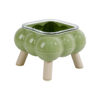 Pipitao Cat Bowl Bubble Glass Design Four Legged High Foot Easy to Clean Pet Feeder