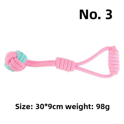 Pink Blue Combination Pet Cotton Rope Knot Toy for Tough Chewing Dogs