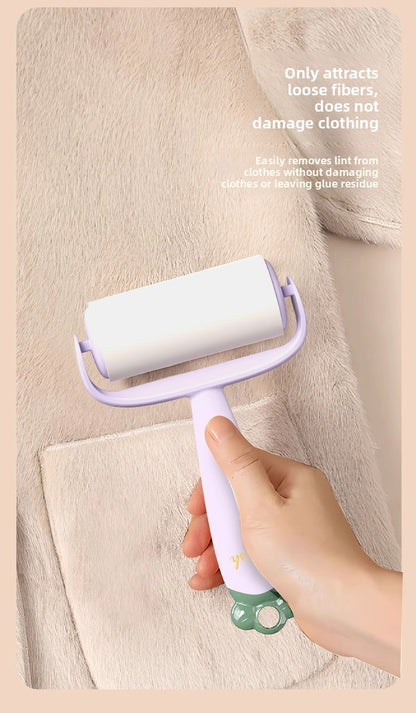 Tearable Carrot Lint Roller Strong Brush for Clothes Pet Hair with Replaceable Paper