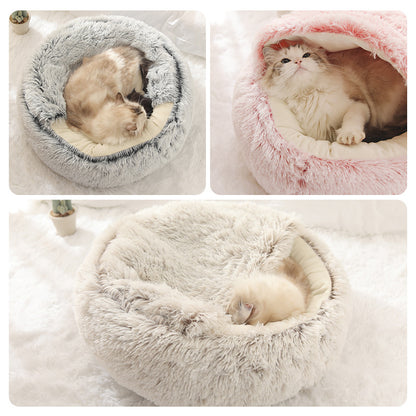 Pet plush nest dog warm half pack cat nest deep sleep plush cat nest