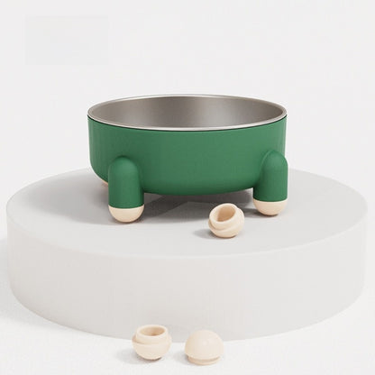 High Feet Stainless Steel Dog Cat Bowl Anti Slip Tip with Neck Protection