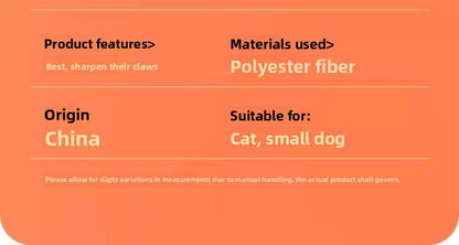 WinterWarm WearProof Felt Cat House Enclosed Bed with Scratching Board