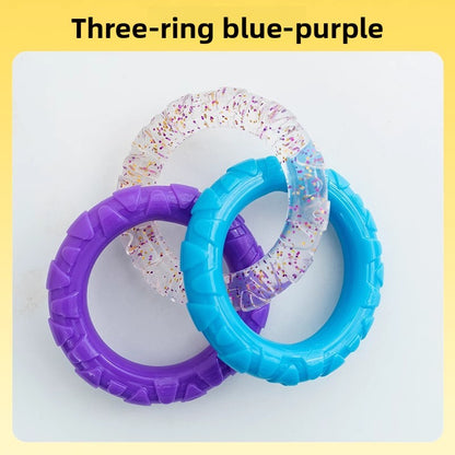 Pet Toy Dog HighValue Durable Chew ThreeLink Interactive Pull Ring