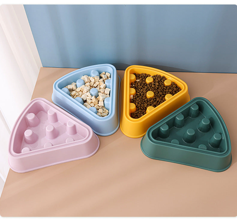 Interactive Puzzle Feeder Bowl Large Size Slow Feed Dog Bowl Anti Gulping Choking Cartoon Pizza Design Fun Pet Supplies for Dogs Cats