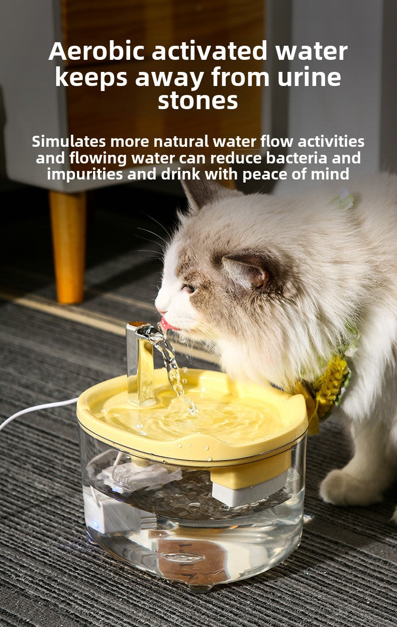 Transparent Pet Water Fountain Quiet Smart Anti-Dry Burning Cat Water Dispenser Automatic Dog Bowl Cat Bowl Supplies