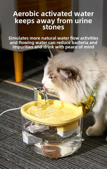 Transparent Pet Water Fountain Quiet Smart Anti-Dry Burning Cat Water Dispenser Automatic Dog Bowl Cat Bowl Supplies