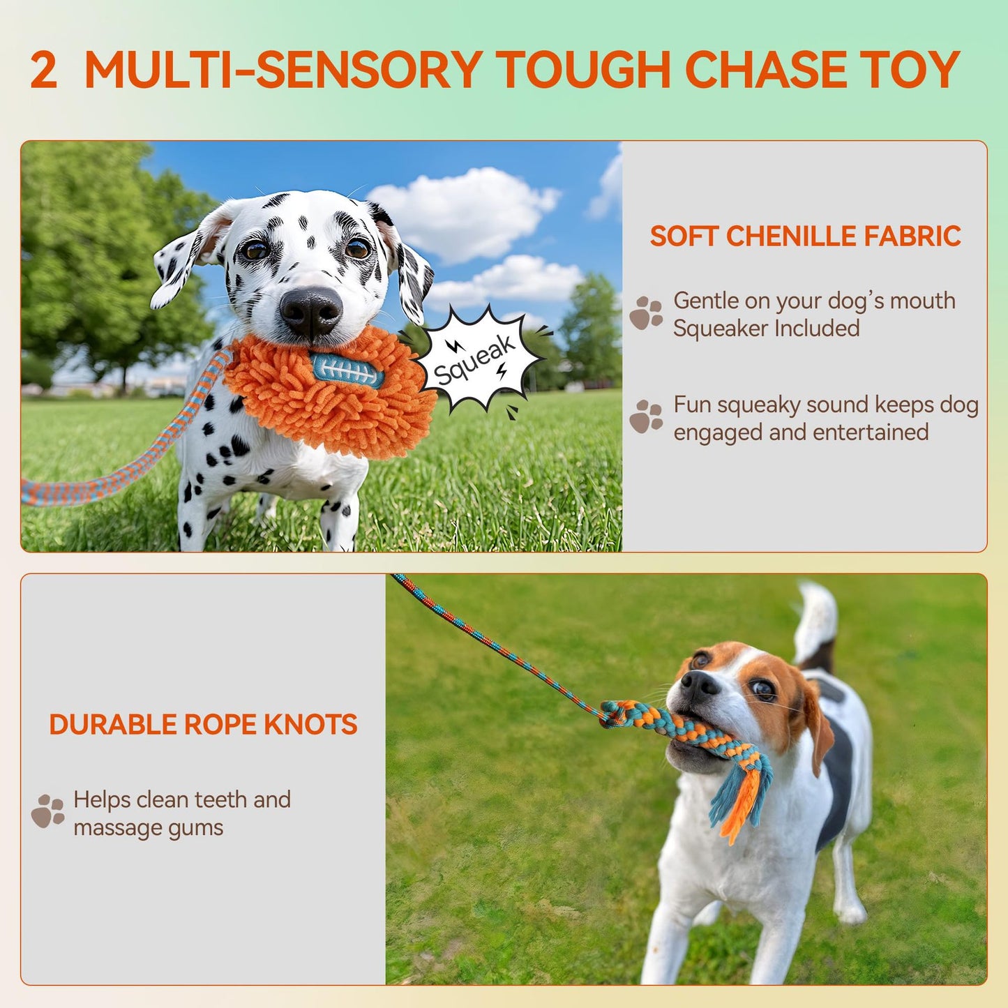Long Rod Telescopic Dog Toy American Football Shape Chew Rope for Exercise