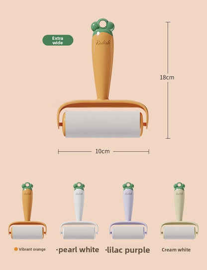 Tearable Carrot Lint Roller Strong Brush for Clothes Pet Hair with Replaceable Paper