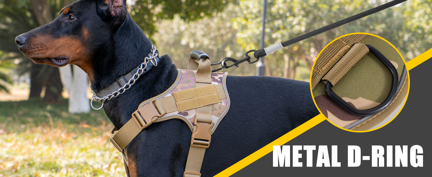 Tactical Dog Harness Quick Release No Pull Pet Vest for Medium Large Dogs German Shepherd Golden Retriever Training with Leash